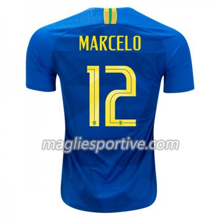 Completo Calcio Brasile Marcelo 12 Divisa Trasferta Mondiali 2018